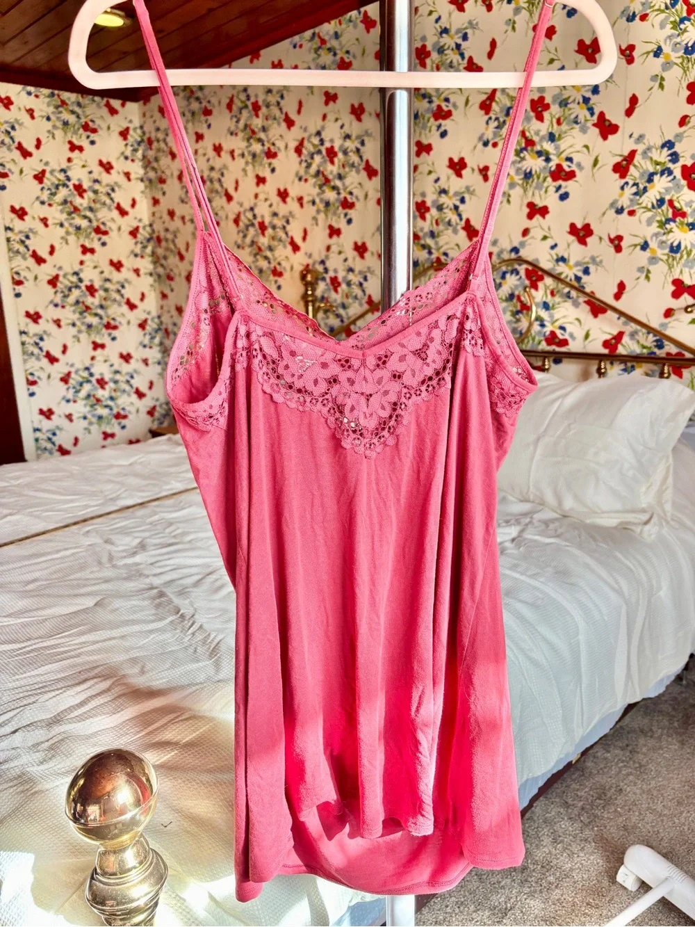 victoria’s secret deep rose lace slip dress y2k romantic coquette cottagecore L